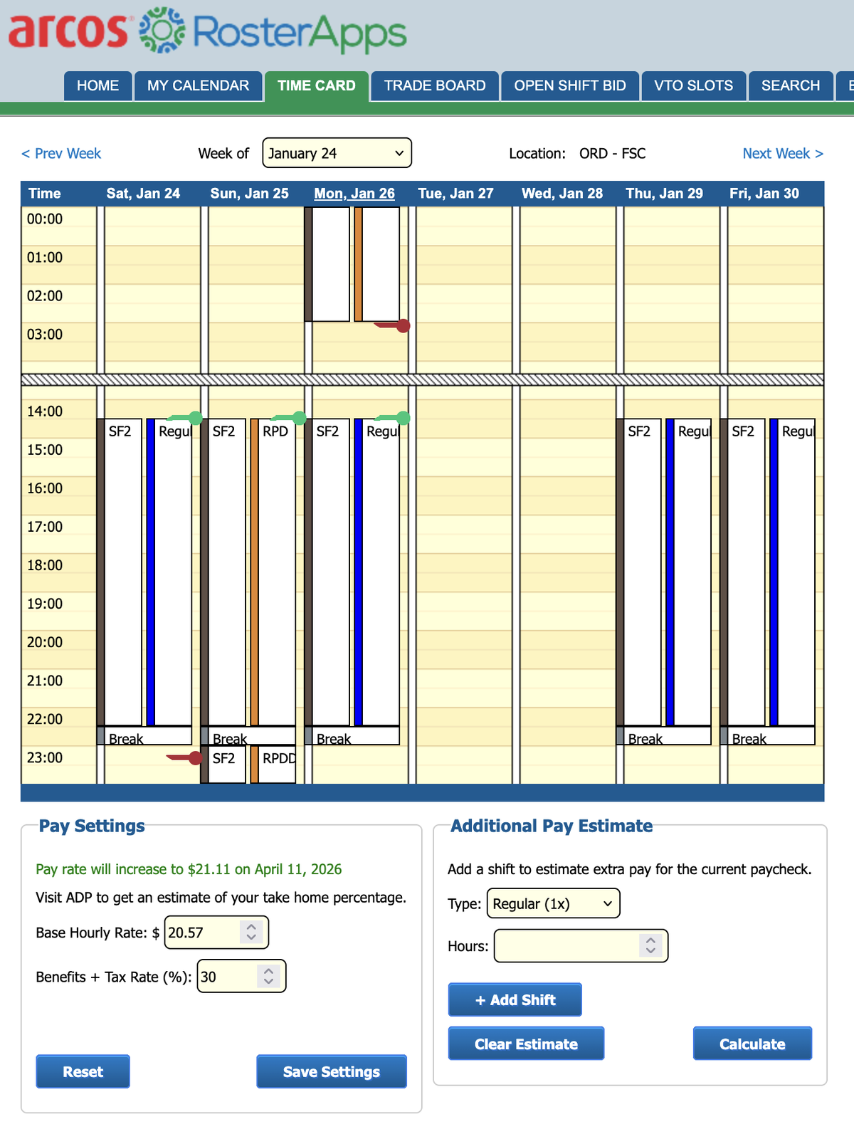 RosterApps Timecard screenshot thumbnail